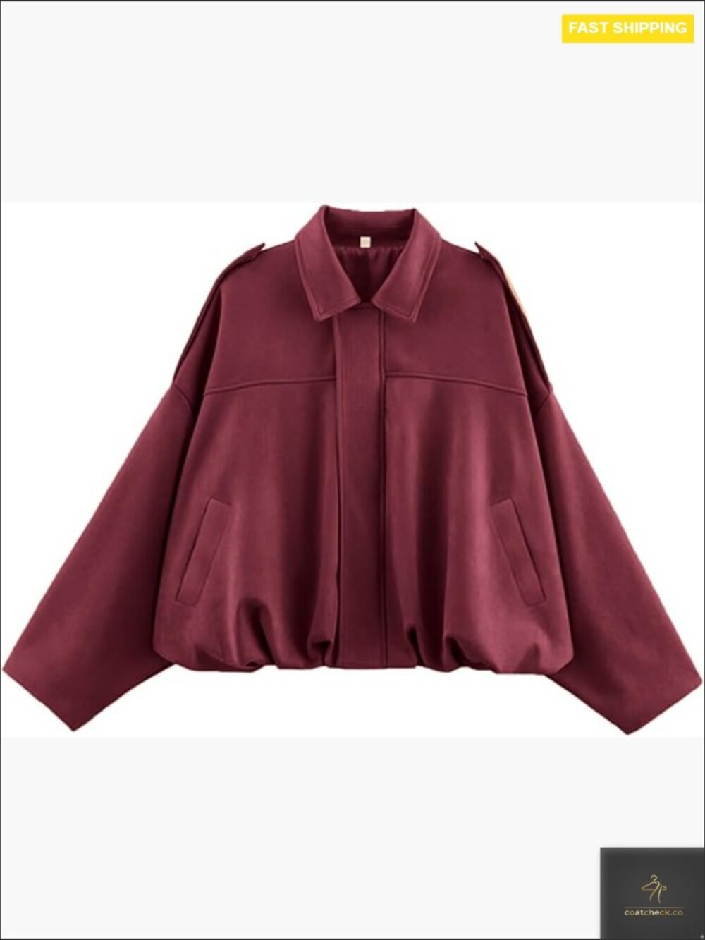 Faux Suede Bomber Jacket Oversized Lapel Pilot Cropped Coat Streetwear Y2K